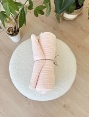 Pembe 4 katlı müslin battaniye