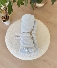 Bebe mavisi 4 katlı müslin battaniye