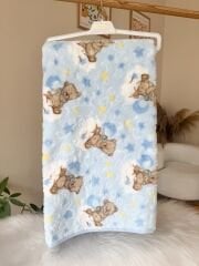 Mavi ayıcıklı golden battaniye