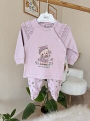 Mor çiçekli ayıcık 3’lü pratik takım