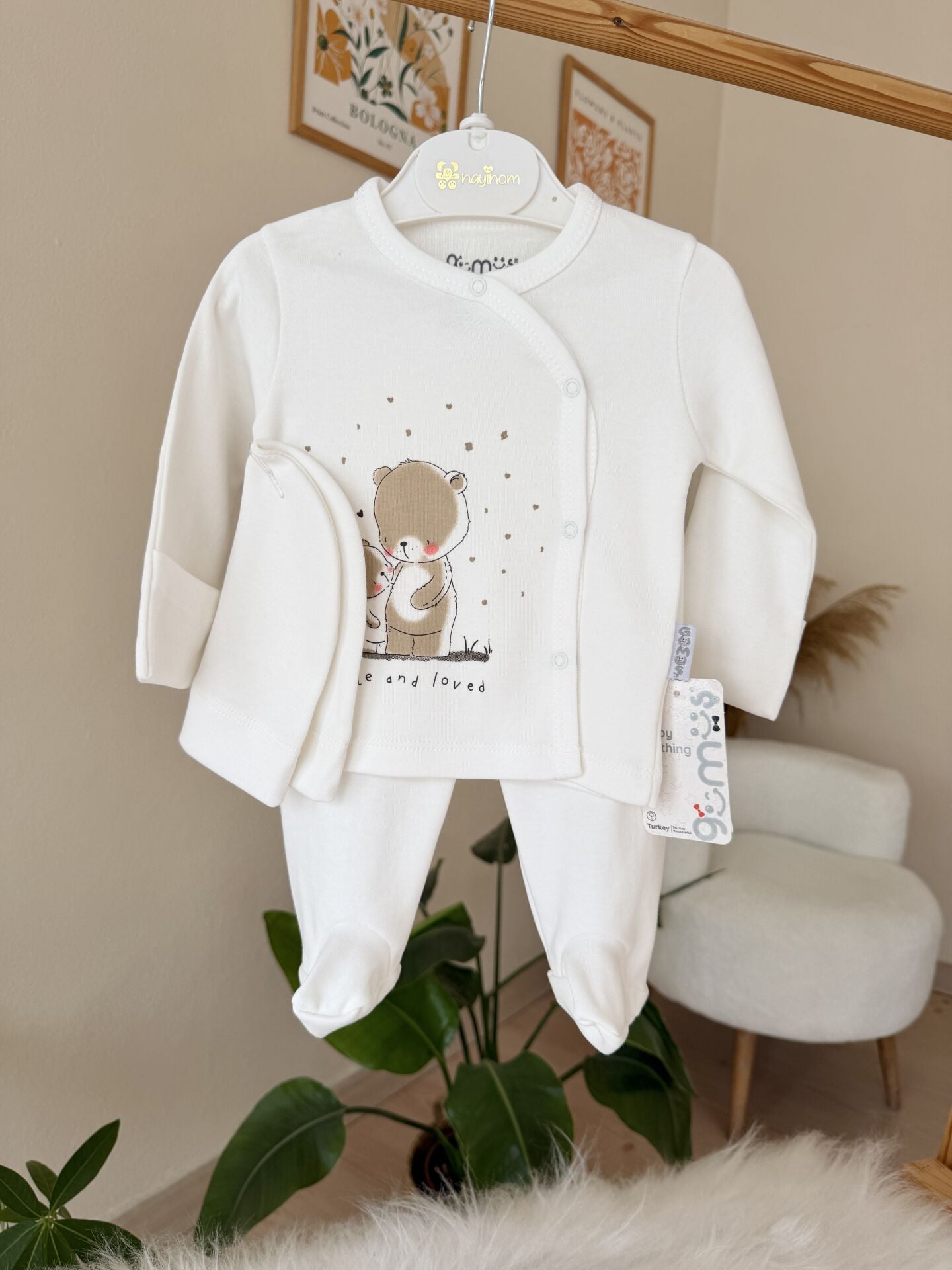 Ekru sevimli ayı 3’lü pratik takım