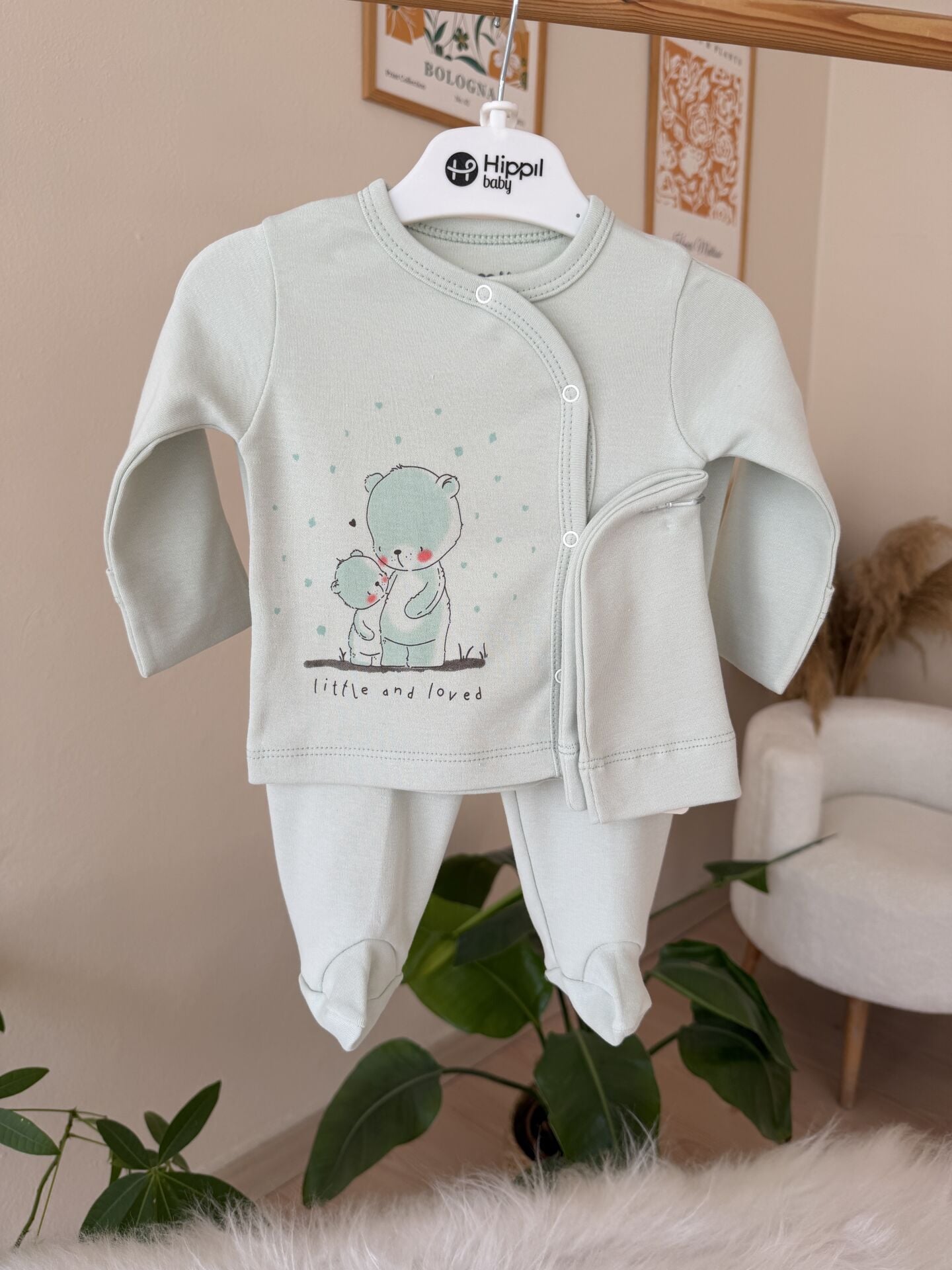 Mint yeşil sevimli ayı 3’lü pratik takım