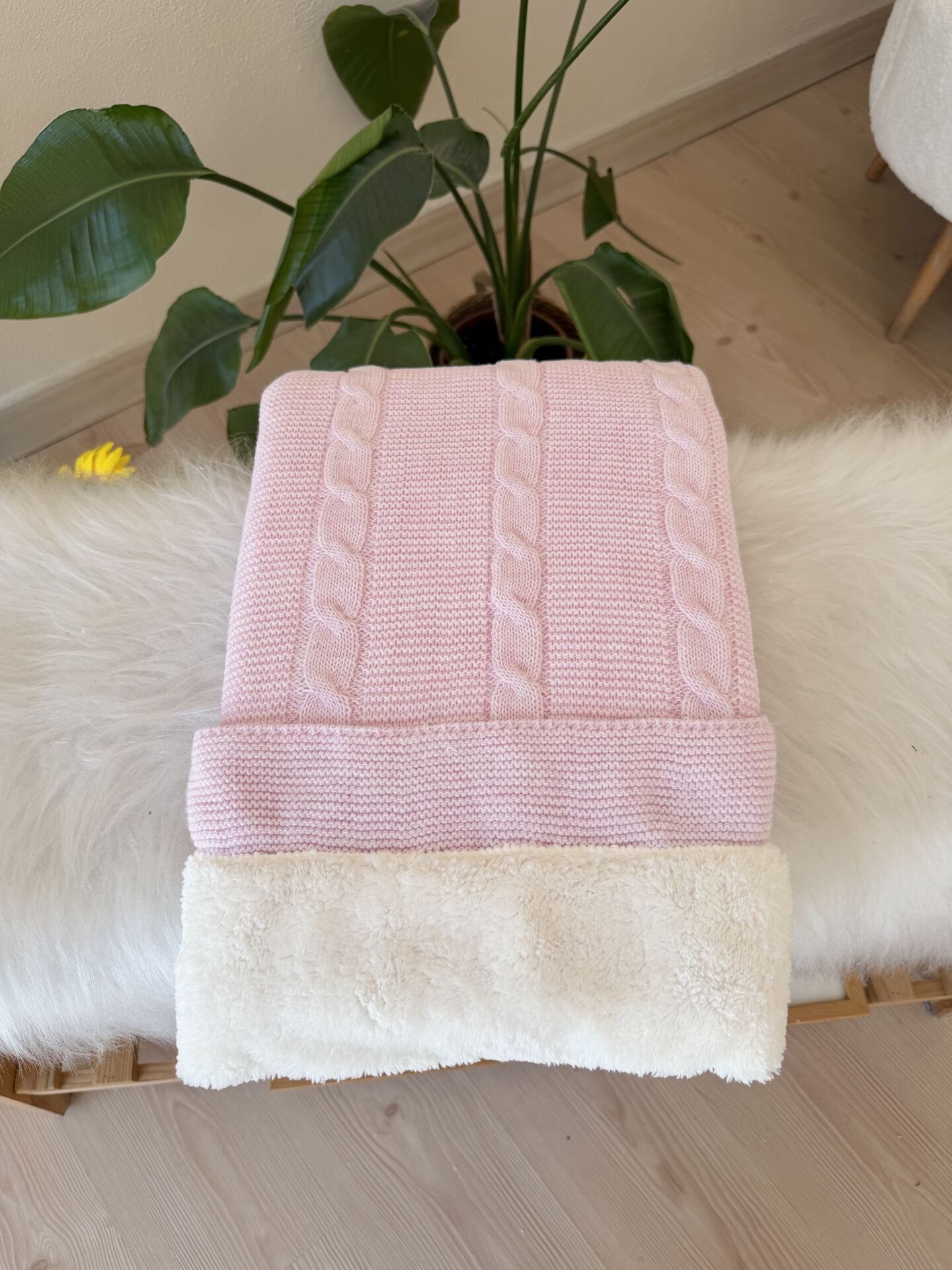 Pembe Welsoft triko battaniye