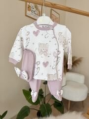 Lila fiyonklu 3’lü pratik takım