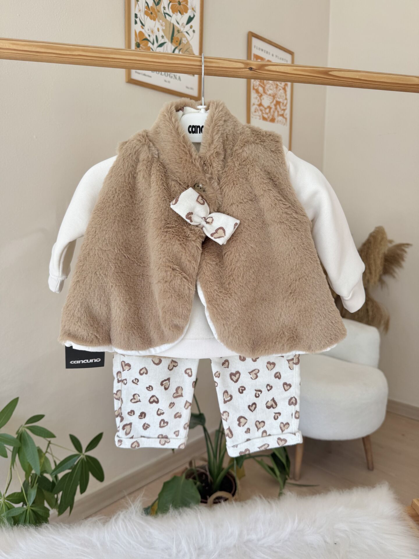 PREMİUM kürk yelekli 3’lü takım