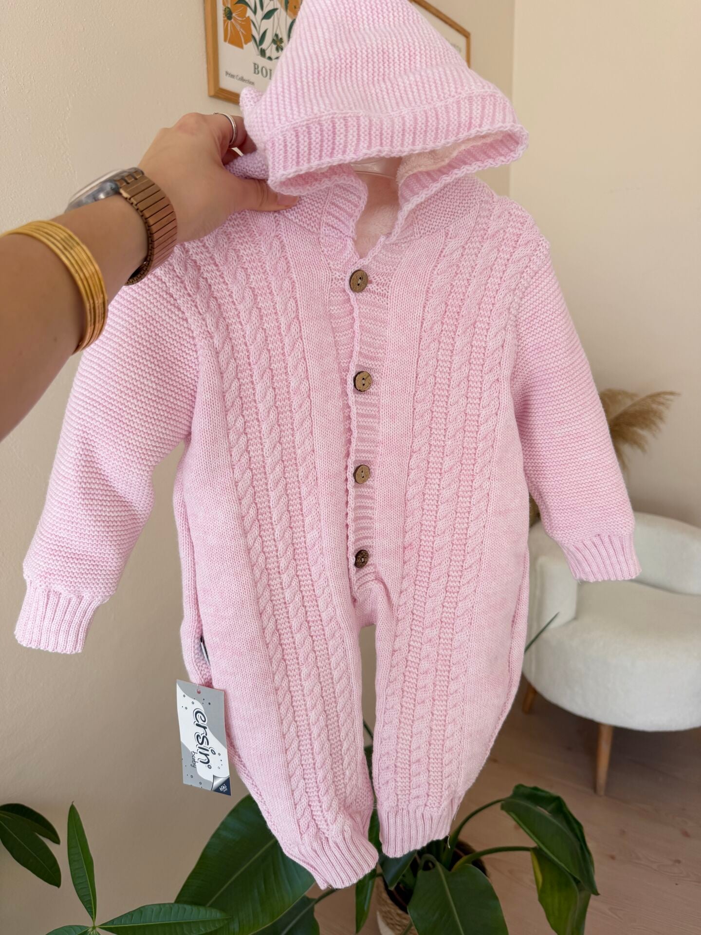 Pembe Welsoft triko tulum