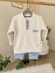 PREMİUM mavi düğme detaylı 2’li takım