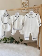 PREMİUM lacivert müslin tulumlu 10 parça hastane çıkış seti