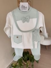 Yeşil waffle cepli 5’li set