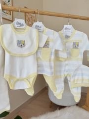 PREMİUM sarı ayıcık detaylı 10 parça hastane çıkış set