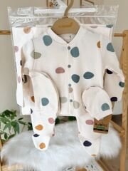 Organik soft Renkli desenler 6’lı battaniyeli set