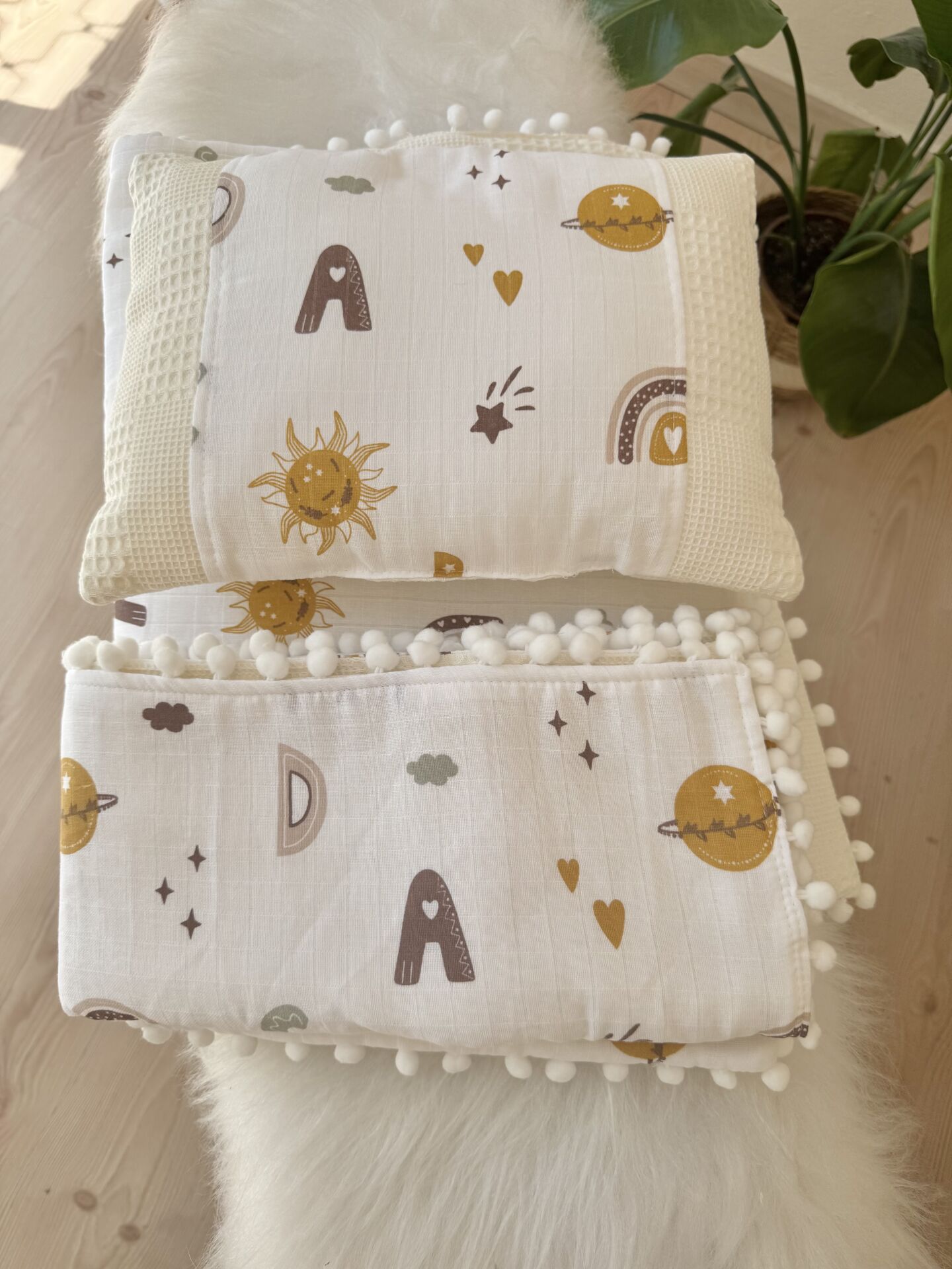 Güneş detaylı 3 parça alt açma set