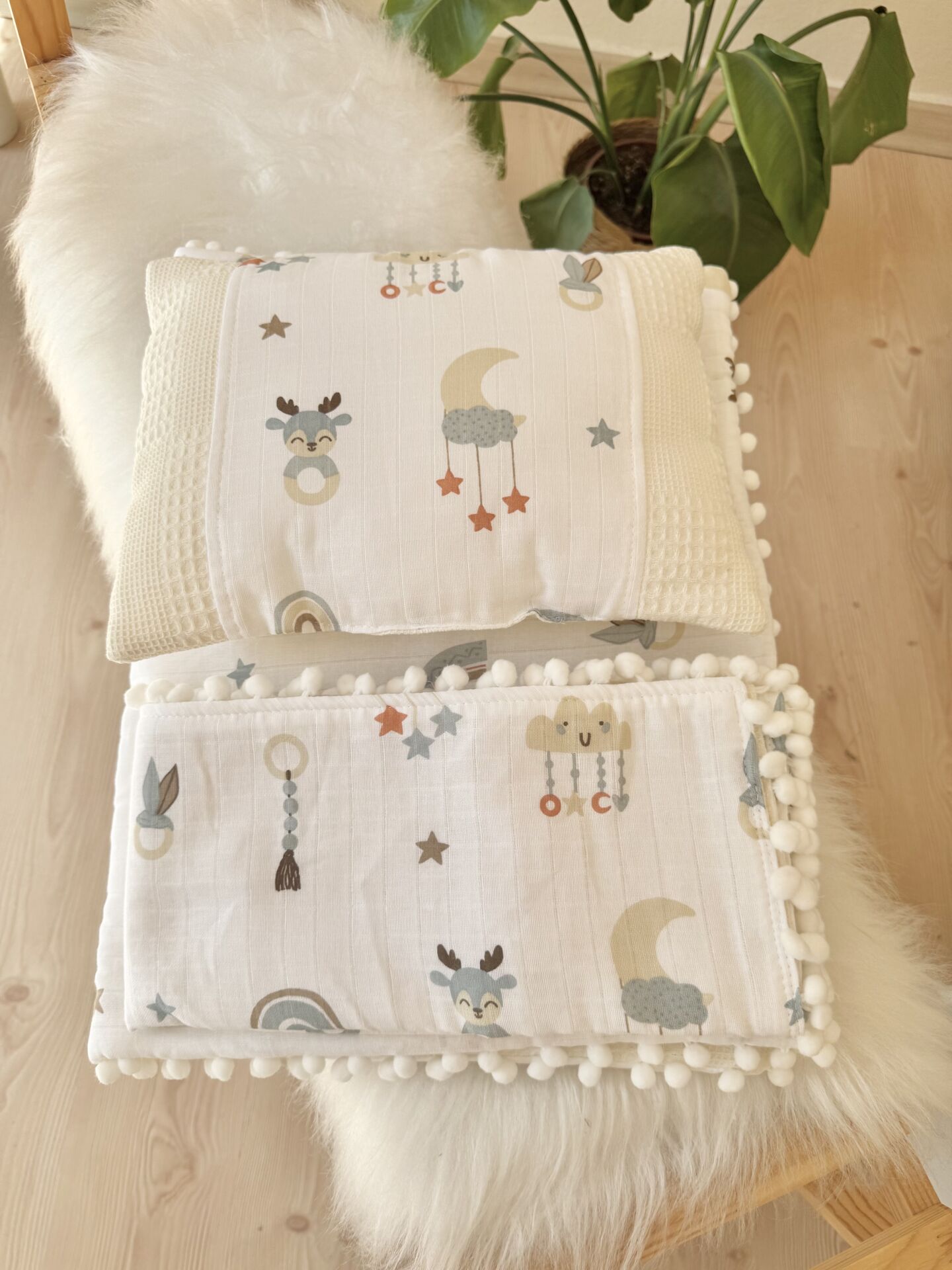 Yeşil desenli 3 parça alt açma set