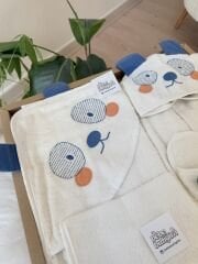 PREMİUM mavi panda 4 parça banyo seti