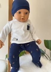 Lacivert lamba detaylı 5’li set