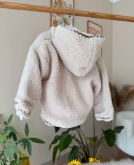 Kahve bonjour peluş montlu 3’lü takım