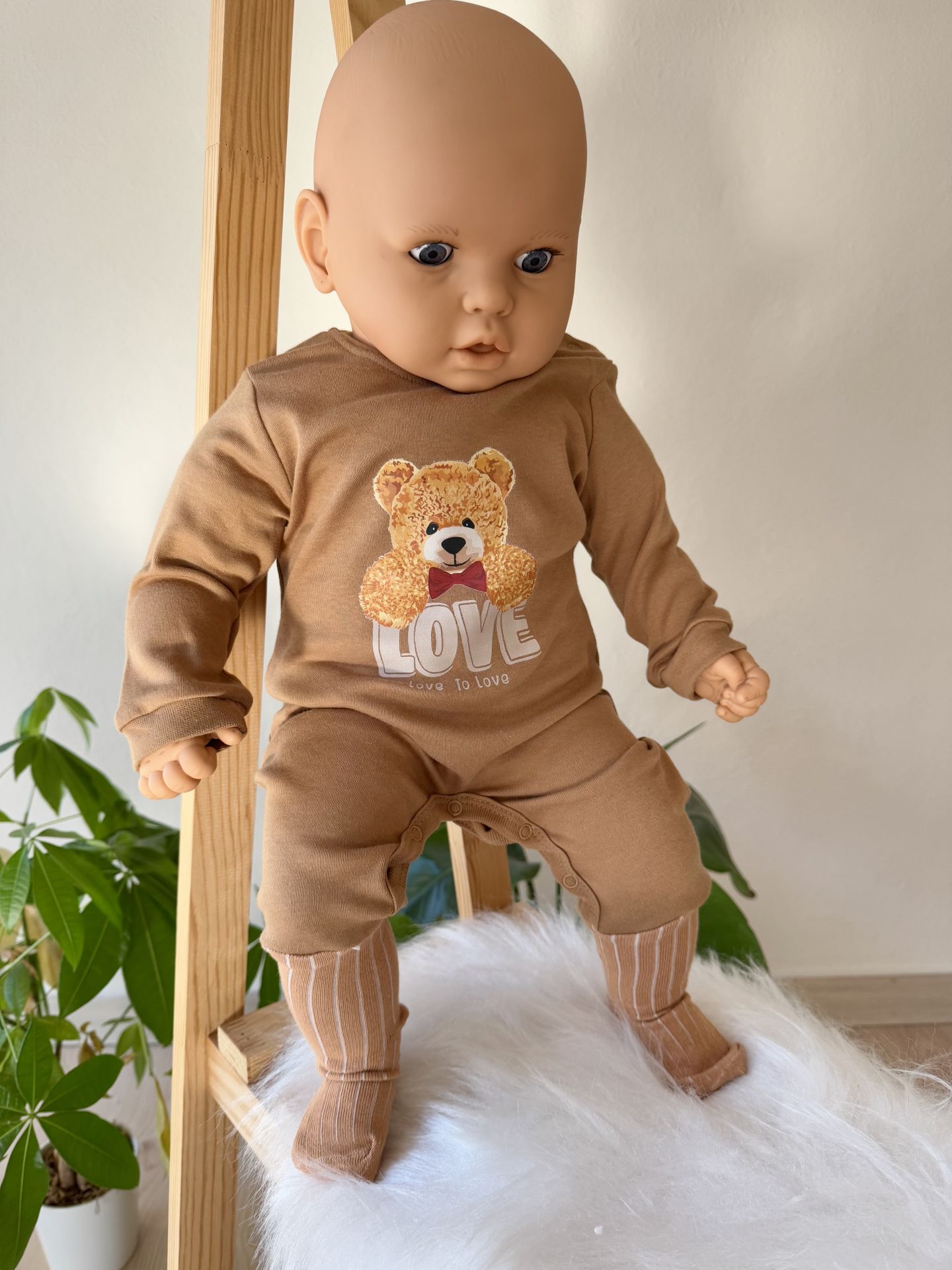 Kahve ayıcık 3’lü tulum set