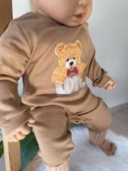 Kahve ayıcık 3’lü tulum set