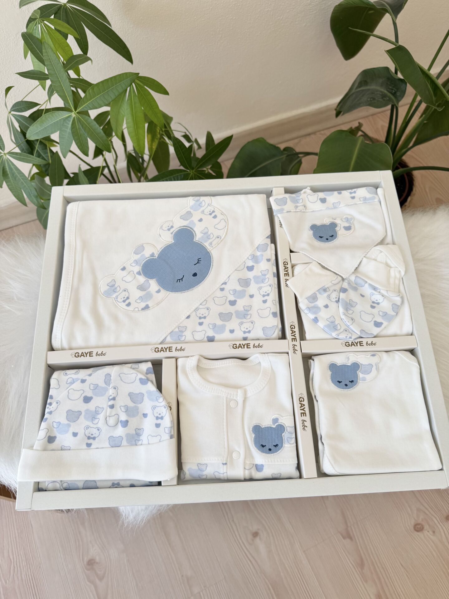 Mavi ayıcıklar 10 parça hastane çıkış seti