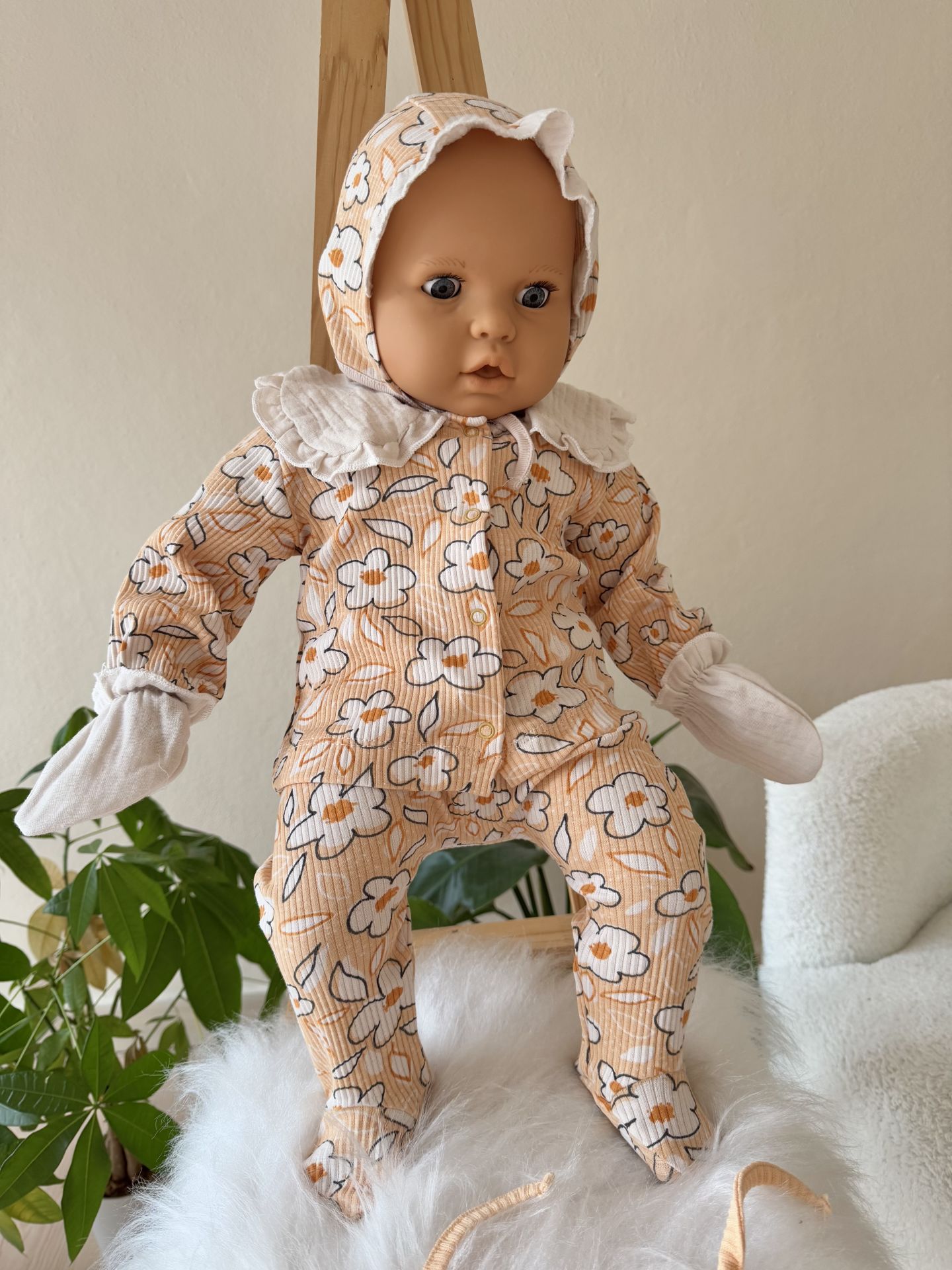 Premium Turuncu papatya 5’li set