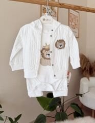 Beyaz Aslanlı 3’lü hırkalı takım