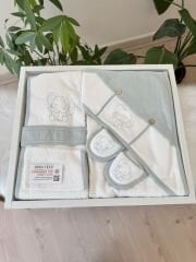 Yeşil filli 4 parça banyo set