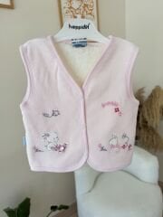 Pembe Welsoft astarlı kadife yelek