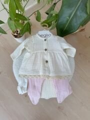 Pembe müslin 8 parça set