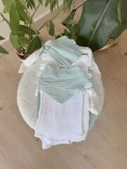 Mint yeşil cepli müslin 8’li set