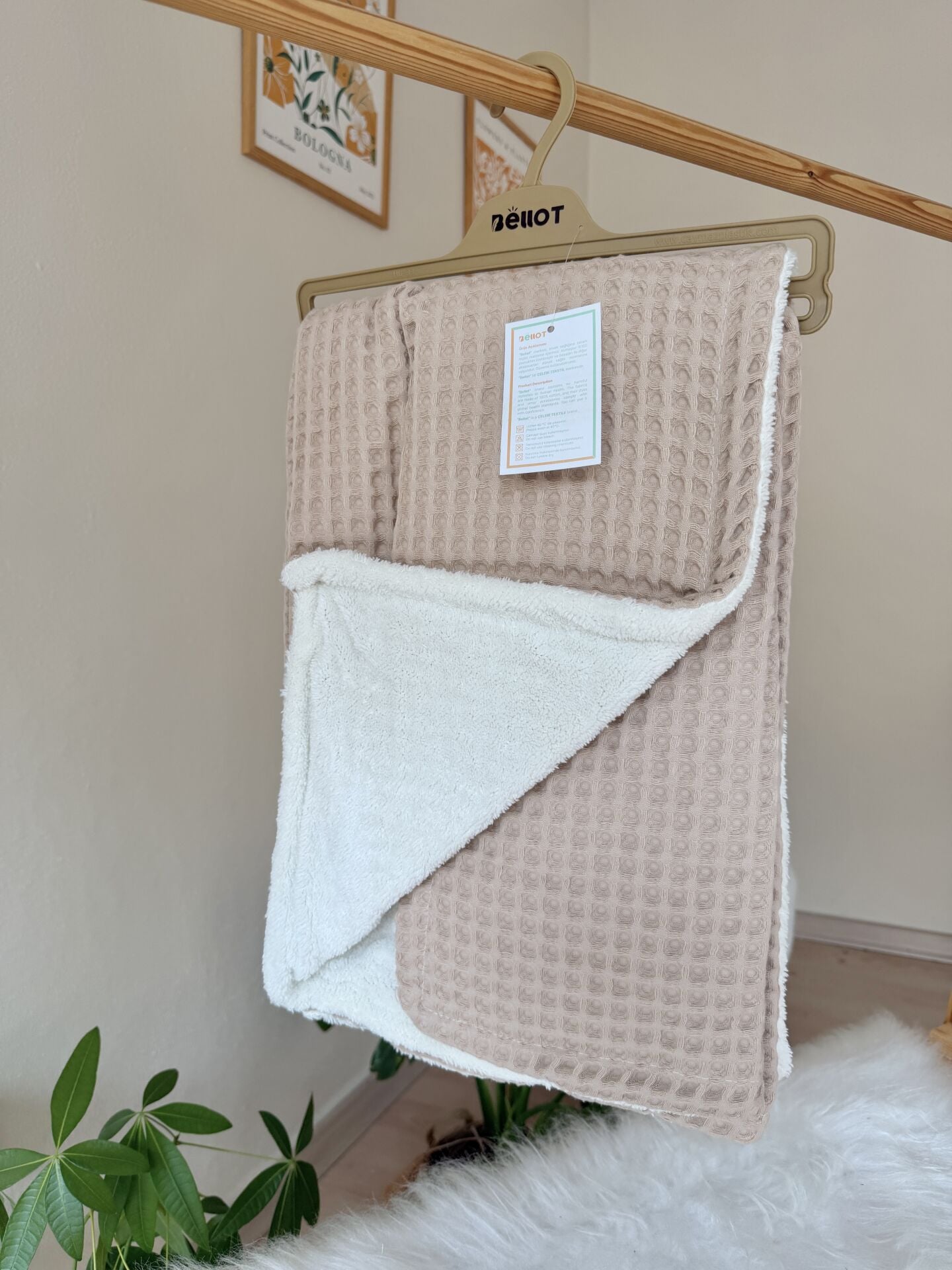 Premium sütlü kahve Welsoft battaniye
