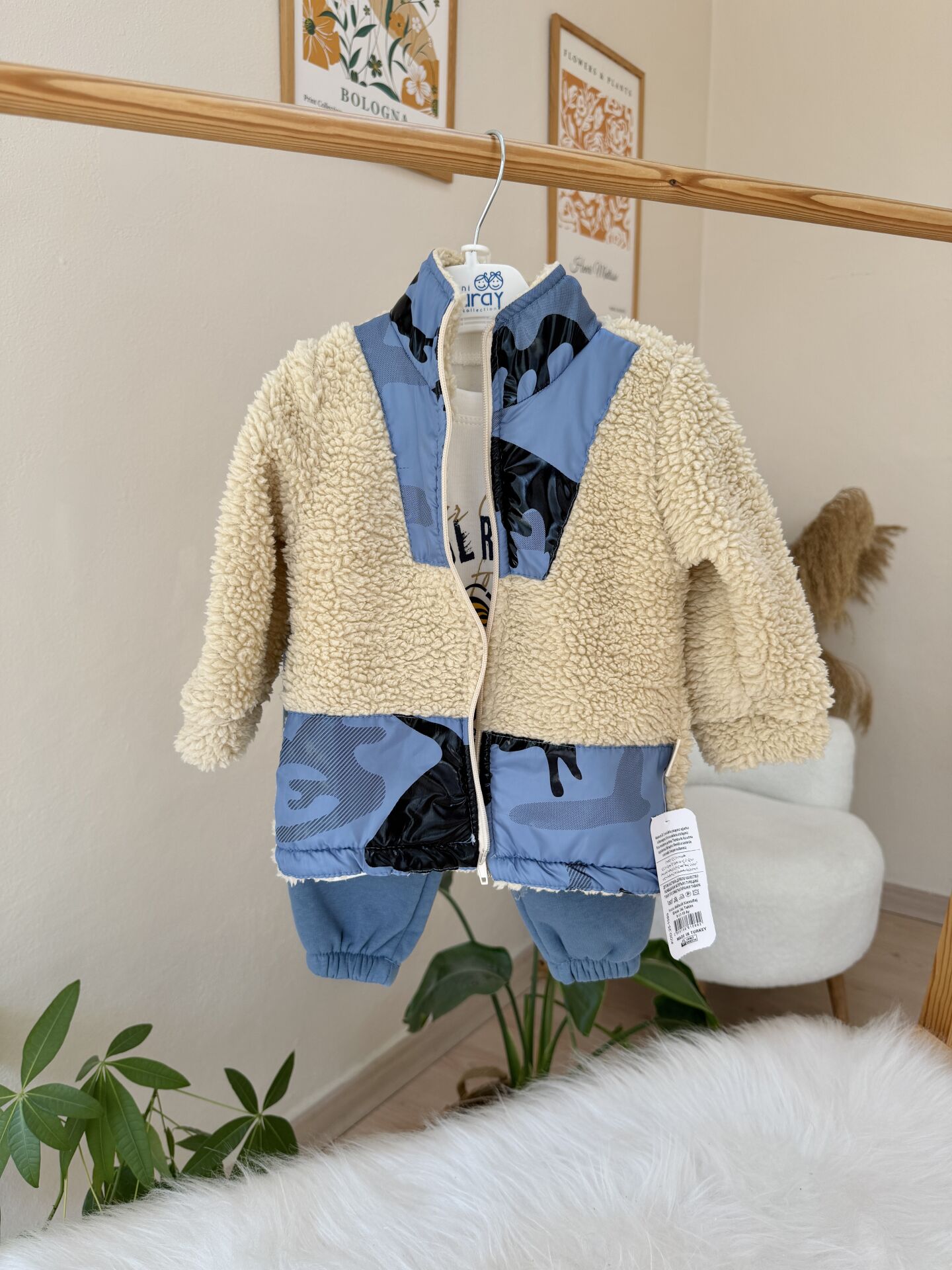 Premium kürk hırkalı 3’lü takım