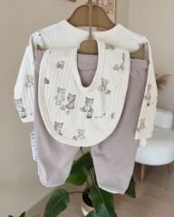 Organik kahve ayıcıklı 5’li set