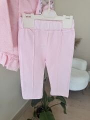 Pembe çiçek hırkalı 3’lü takım