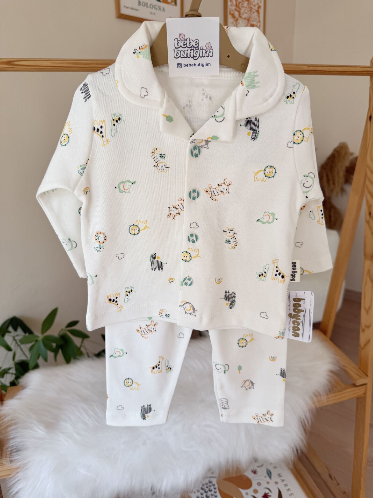 Lüx kalite küçük hayvanlar pijama takımı