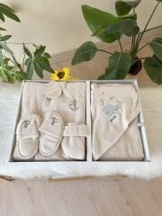 Bej balıklı banyo set