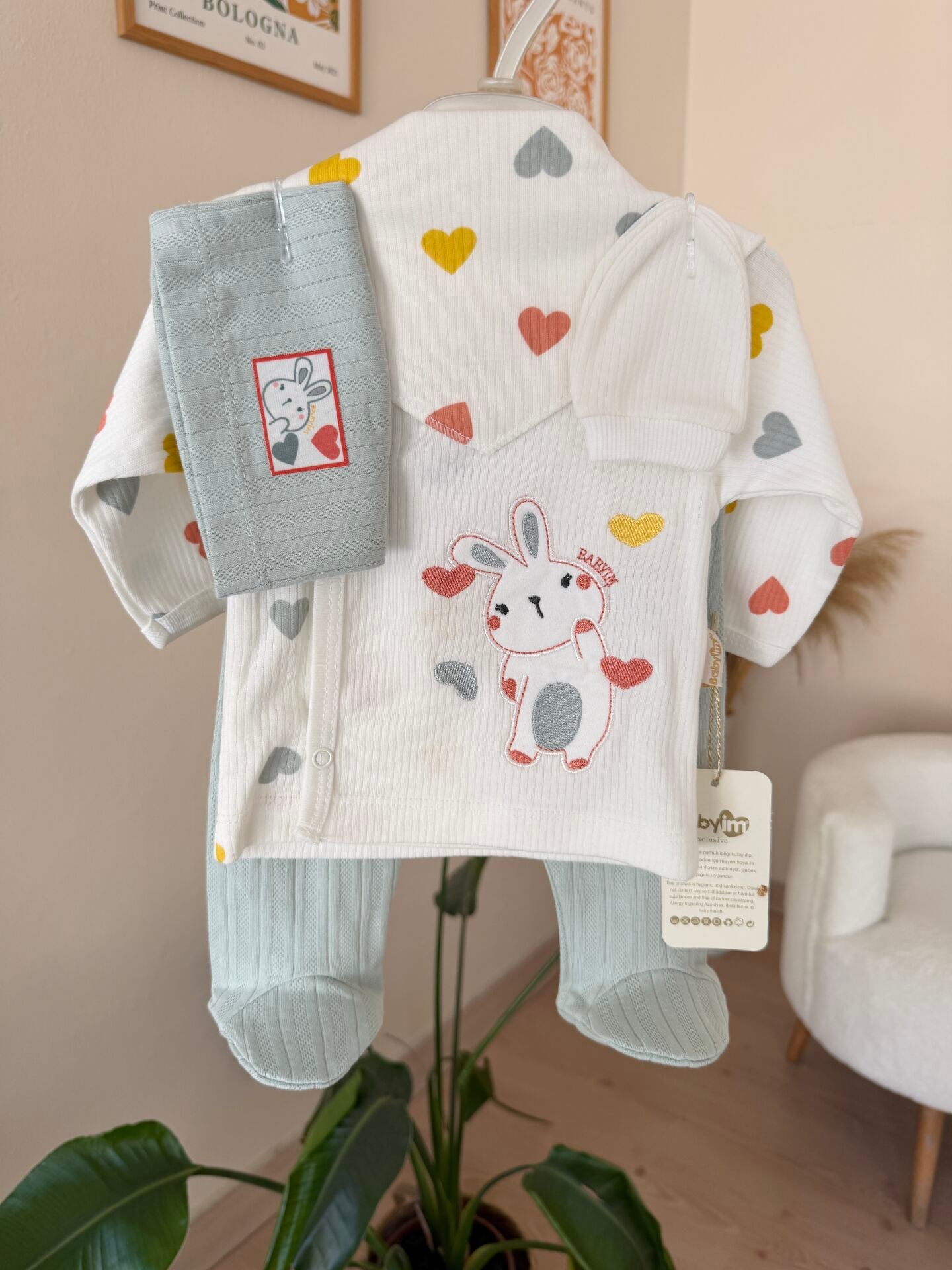 Yeşil kalpli tavşan 5’li set