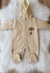 Kahve Welsoft astarlı kapüşonlu tulum