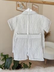 Mavi müslin gömlekli 3’lü takım