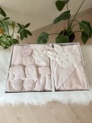 Pembe tavşan kulaklı banyo set