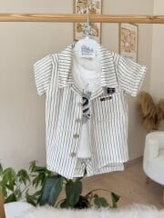 Lacivert müslin gömlekli 3’lü takım