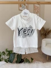 Lacivert müslin gömlekli 3’lü takım