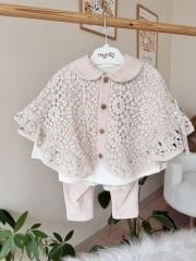 Premium dantel pelerinli 3’lü takım