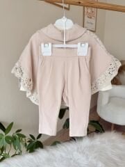 Premium dantel pelerinli 3’lü takım