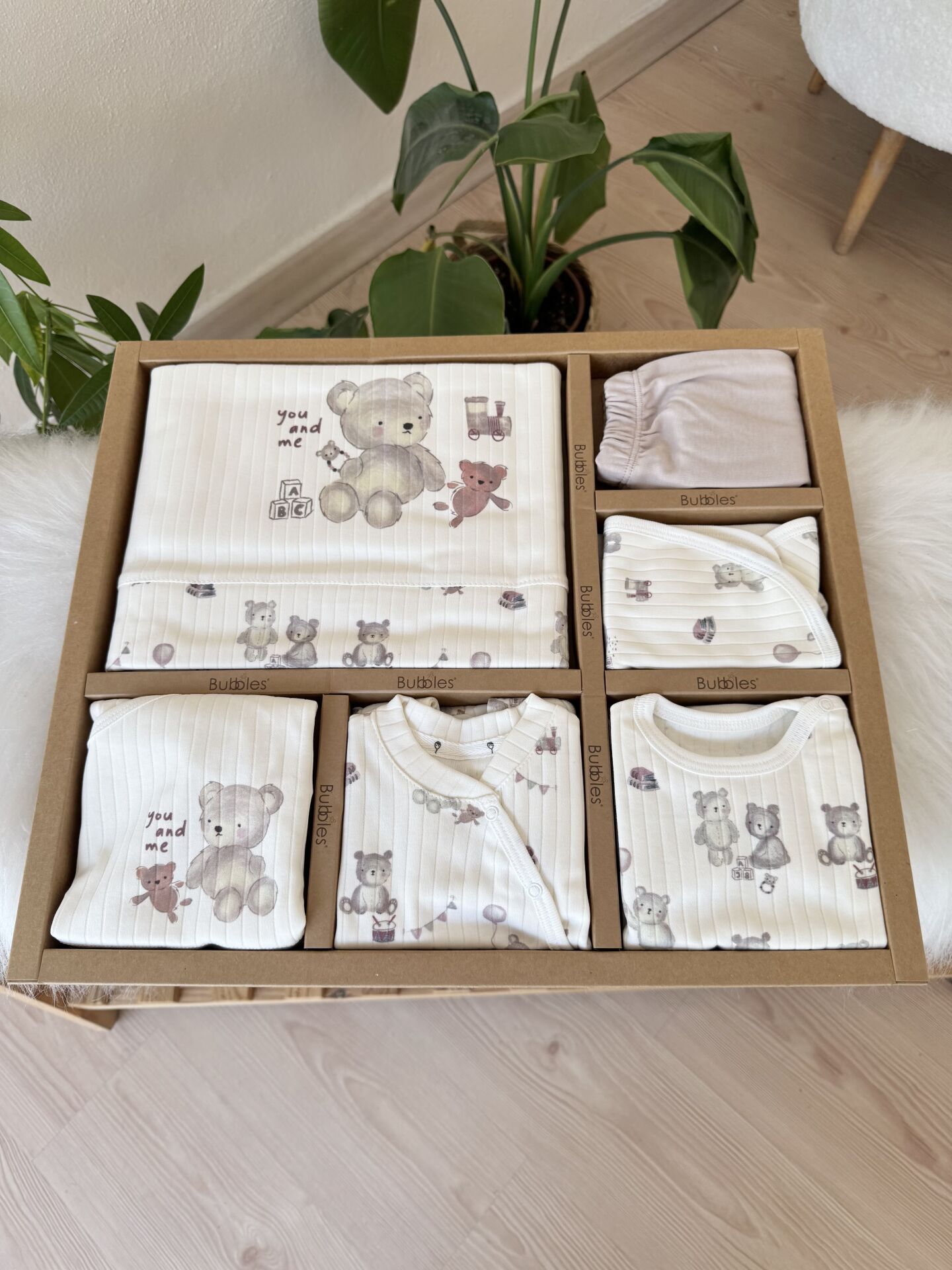 PREMİUM kahve ayıcık tulumlu 10 parça set