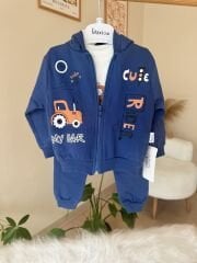 Lacivert traktörlü 3’lü eşofman takımı