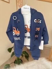 Lacivert traktörlü 3’lü eşofman takımı