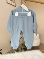 Bebe mavi traktörlü 3’lü eşofman takımı