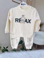 Gri ayıcık yelekli 3’lü takım