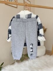 Lacivert ekose Welsoft ceketli 3’lü takım (2-3-4) yaş