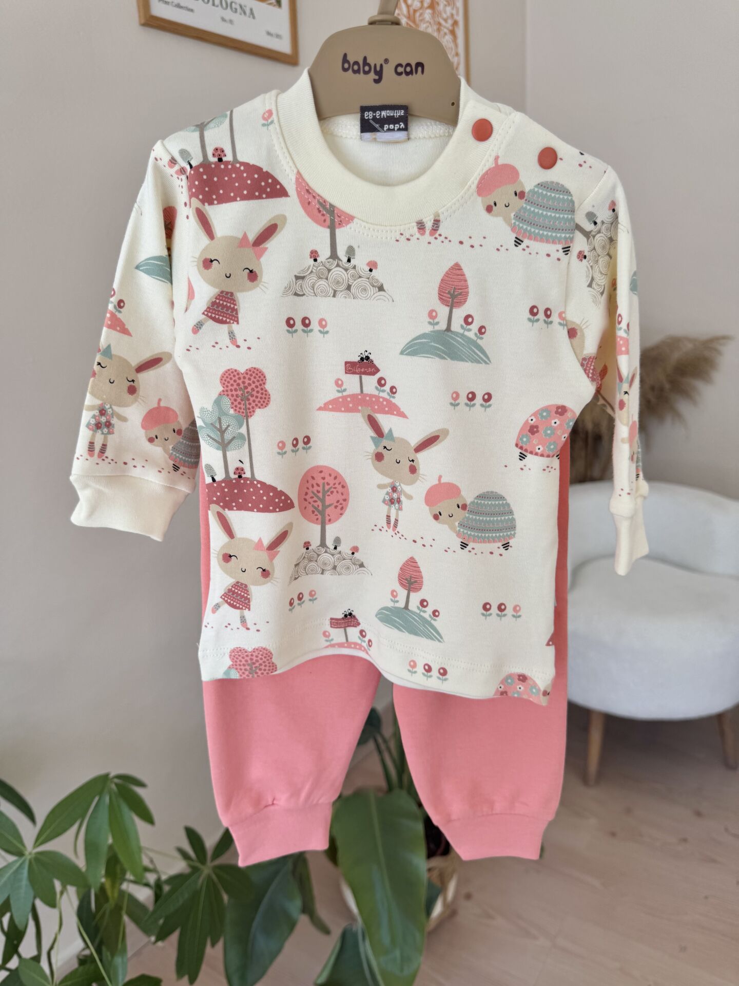 Pembe sevimli desen 2’li takım